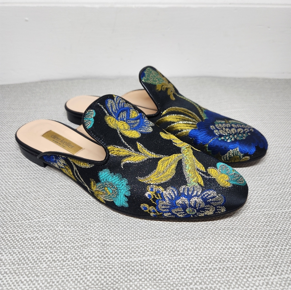Dee Keller Size 37 Mules Textile Tapestry Floral Made In Italy